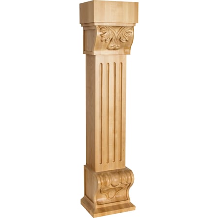 Hardware Resources 8" Wx7"Dx36"H Maple Fluted Acanthus Fireplace Corbel FCORE-MP